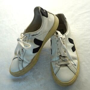 Veja Esplar White Leather Sneakers with Black Logo‎  EU 36 US 5  Made in Brazil